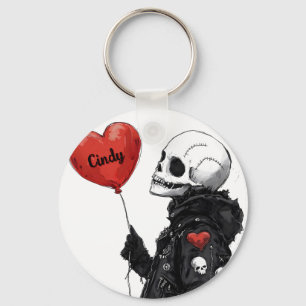 Chaveiro Spooky Sweetheart - Crânio Personalizável com Balã