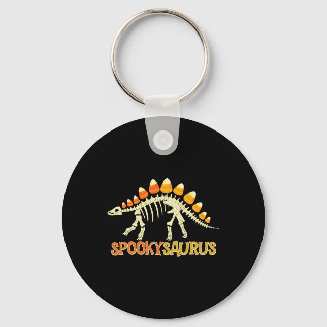 Chaveiro Spookysaurus Candy Corn Dinossauro Esqueleto Feliz (Frente)