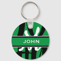 Sporty Green Black White Monogram Personalized