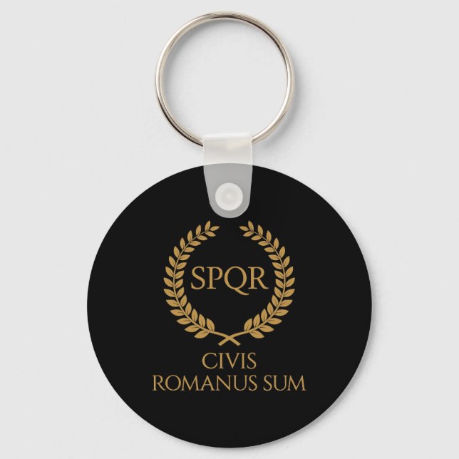 Chaveiro SPQR Roman Emblem – Civis Romanus Sum Laurel Crest (Frente)