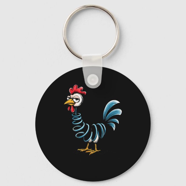 Chaveiro Spring Chicken Chicken On Go Stick Funny Chicken  (Frente)