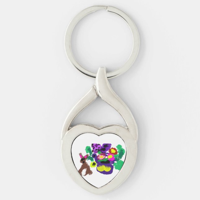 Chaveiro Spring flowers Rabbit joy (Frente)