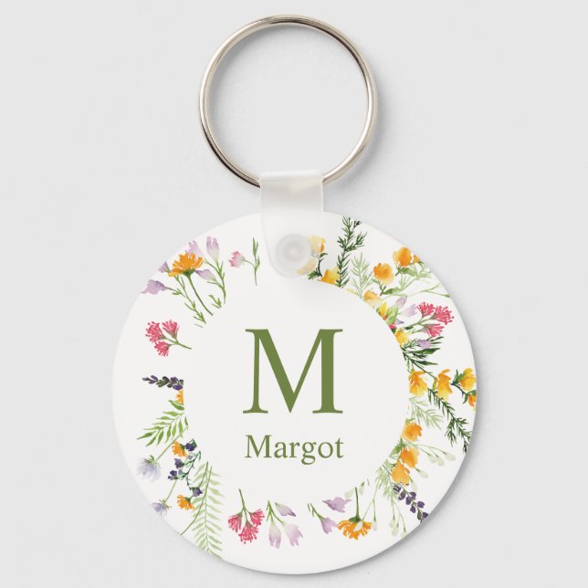 Chaveiro Spring wildflowers monogrammed keychain (Frente)