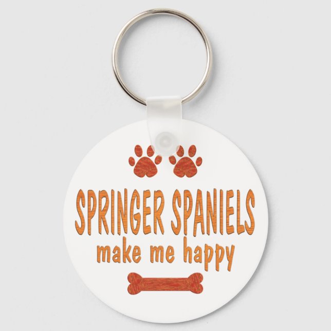 Chaveiro Springer Spaniels faz-me feliz (Frente)