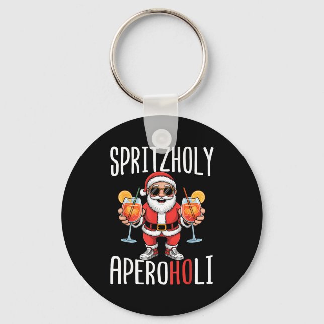 Chaveiro Spritzholy Aperoholi - Santa Aperitif Funny Spritz (Frente)