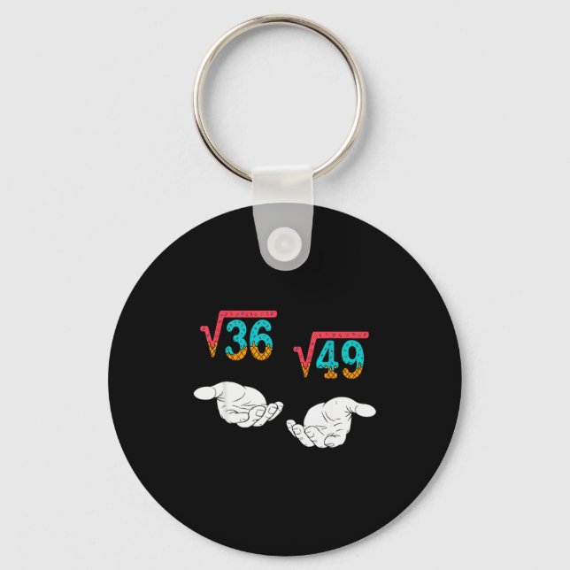 Chaveiro Square Root 36 49 Meme 67 Ice Cream Drip Math Teac (Frente)