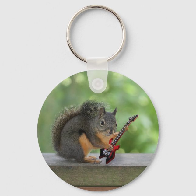 Chaveiro Squirrel Playing Electric Guitar (Frente)