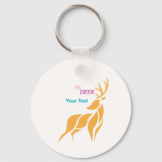 Chaveiro Sr. Deer Gráfico – Estilo Rústico de Floresta (Frente)
