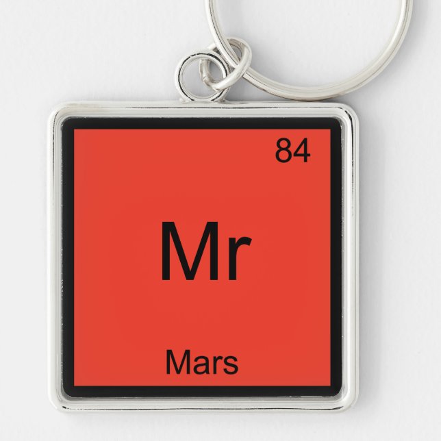 Chaveiro Sr. - Mars Funny Chemistry Elelement Symbol Tee (Frente)