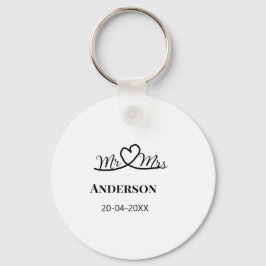 Chaveiro Sr & Sra adicionam data do ano do nome da família 