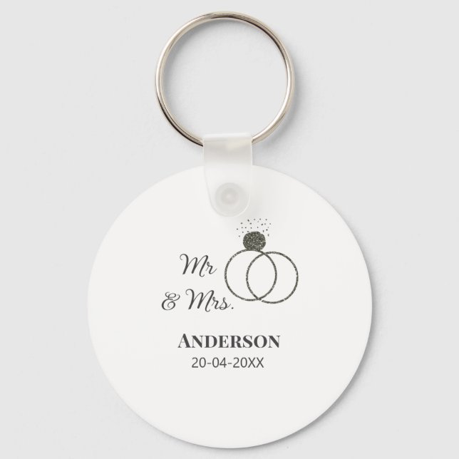 Chaveiro Sr & Sra adicionar nome da família data ano lembra (Frente)