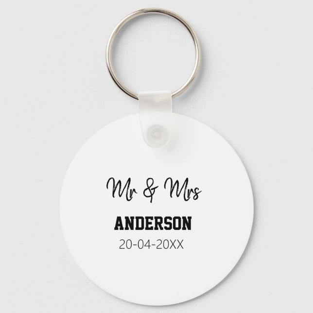 Chaveiro Sr & Sra adicionar sobrenome data ano lembrancinha (Frente)