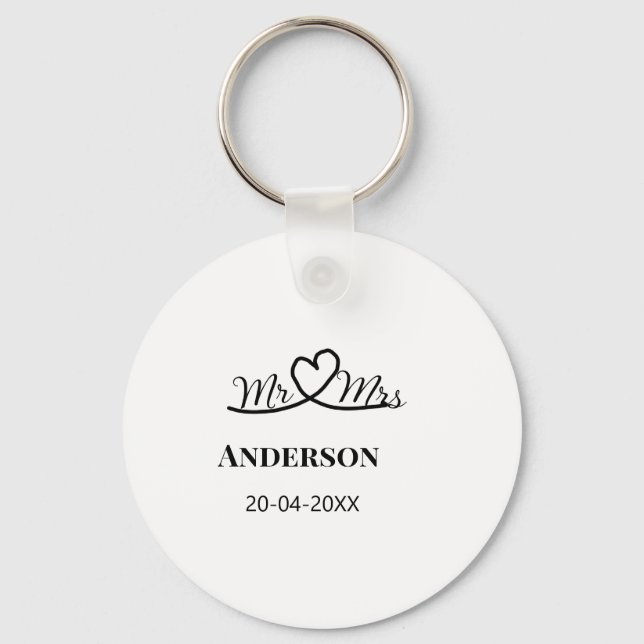 Chaveiro Sr & Sra adicionar sobrenome data ano lembrancinha (Frente)