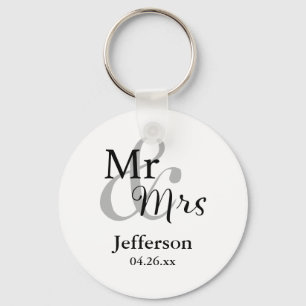 Chaveiro Sr. & Sra. Casamento Favor Keyrings com nome &