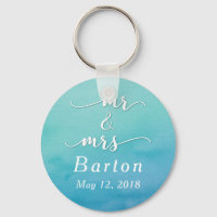 "Sr. & Sra." Teal & Blue Wedding com Data