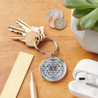 Chaveiro Sri Yantra – Talismã de Proteção Personalizável