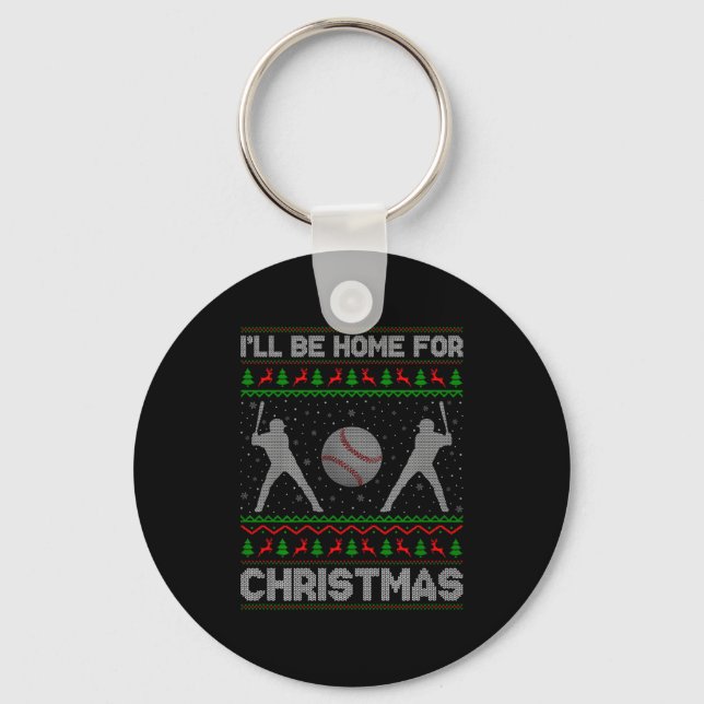 Chaveiro Srty Baseball Player Ugly Christmas Sweaters Xmas  (Frente)