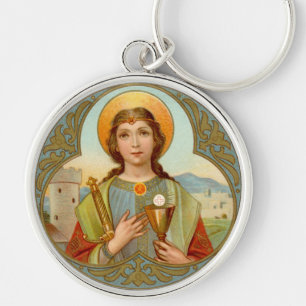 Chaveiro St. Barbara (BK 001) Rodada Premium em Metal