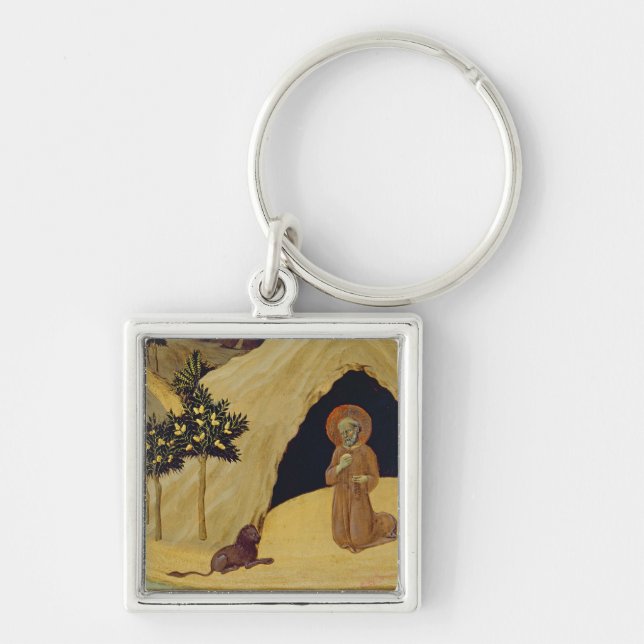Chaveiro St Jerome com o leão, 1436 (tempera no painel) (Frente)