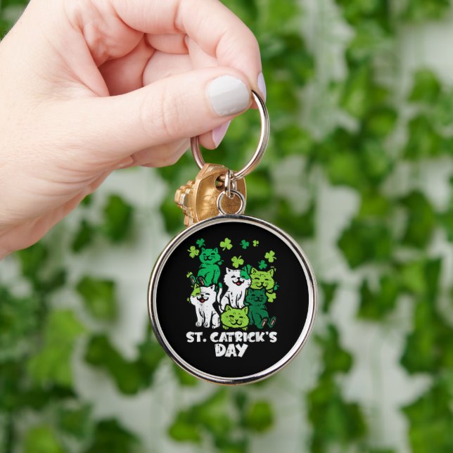 Chaveiro St Patricks Catricks Day Cats Saint Pattys (Mão)