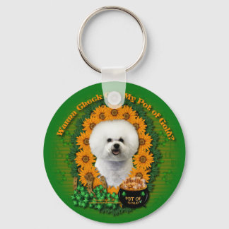 Chaveiro St. Patricks - Pote do Dourado - Bichon Frise