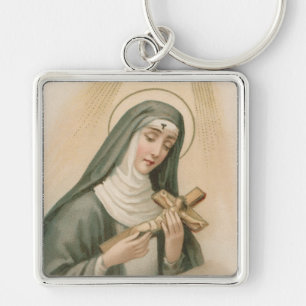 Chaveiro St. Rita de Cascia (M 015) Premium Metal Quadrado