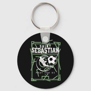 Chaveiro St Sestian Padroeiro dos Atletas Futebol Pé Ll