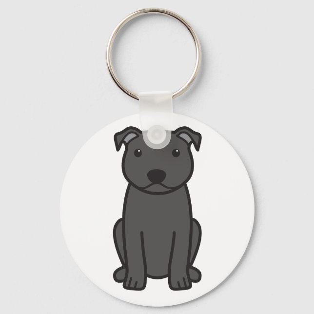 Chaveiro Staffordshire Bull Terrier Dog Cartoon (Frente)