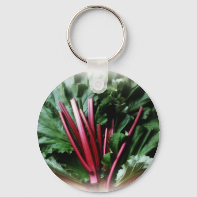 Chaveiro Stalds e Folhas de Rhubarb Frescos (Frente)