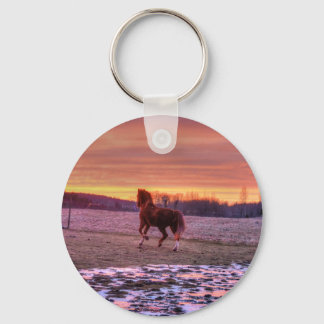 Chaveiro Stallion Running Home no Sunset no Ranch