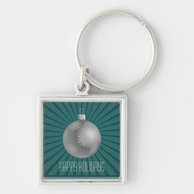 Chaveiro Starburst Stripes Ornament Chaveiro, Teal (Frente)