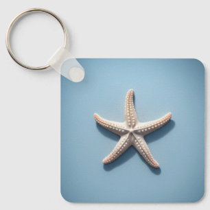 Chaveiro Starfish exótico com fundo azul