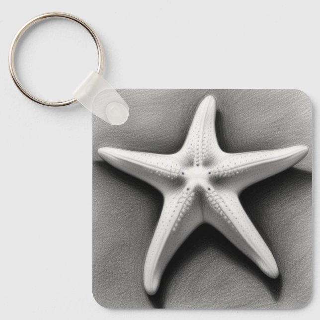 Chaveiro Starfish preto e branco (Frente)