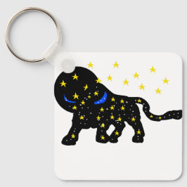 Chaveiro Starry Galaxy Bull Keychain – Modern Zodiac‑Style