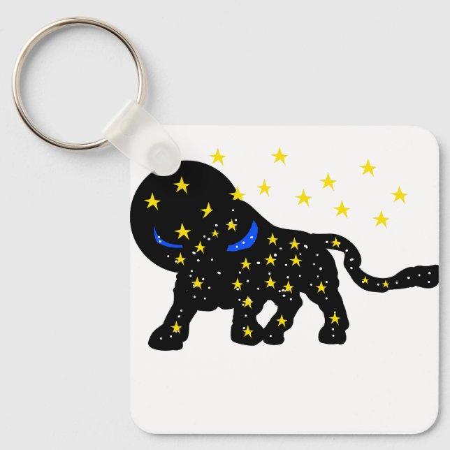 Chaveiro Starry Galaxy Bull Keychain – Modern Zodiac‑Style  (Frente)