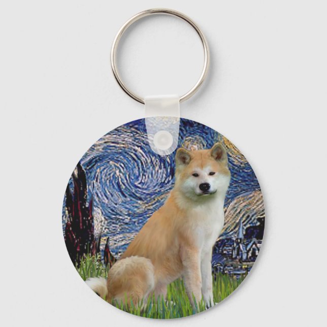 Chaveiro Starry Night - Akita Inu (Frente)