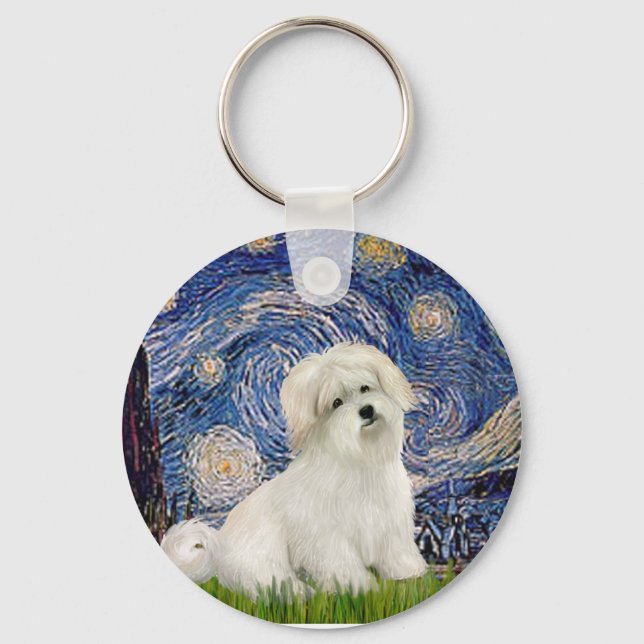 Chaveiro Starry Night - Coton de Tulear 7 (Frente)
