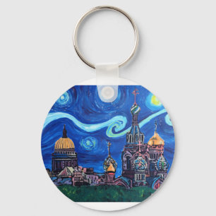 Chaveiro Starry Night em Ruas Petersburgo Rússia