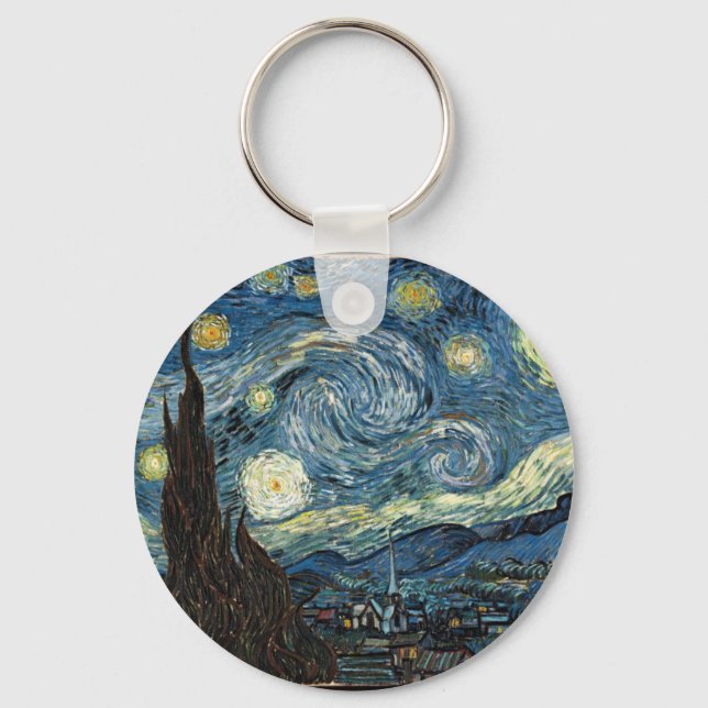 Chaveiro Starry Night por Vincent Van Gogh (Frente)