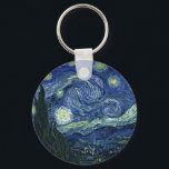 Chaveiro Starry Night Vincent van Gogh Vintage Pintura<br><div class="desc">Vincent van Gogh (holandês, 1853 - 1890) Starry Night, 1889, Oil on canvas Unframed: 73 × 92 cm (28, 7 × 36, 2 pol) Esta pintura mostra a vista da janela virada para leste da sala de asilo de Van Gogh na Santo-Rémy-de-Provence Ele acrescentou uma vila idealizada. Está na coleção...</div>