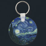 Chaveiro Starry Night Vincent van Gogh Vintage Pintura<br><div class="desc">Vincent van Gogh (holandês, 1853 - 1890) Starry Night, 1889, Oil on canvas Unframed: 73 × 92 cm (28, 7 × 36, 2 pol) Esta pintura mostra a vista da janela virada para leste da sala de asilo de Van Gogh na Santo-Rémy-de-Provence Ele acrescentou uma vila idealizada. Está na coleção...</div>