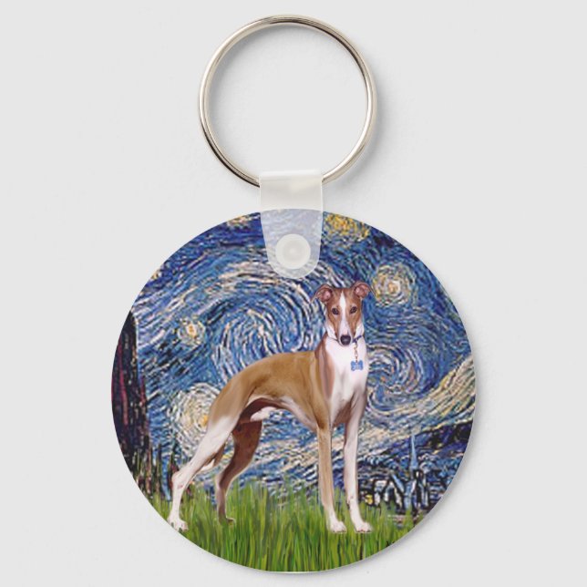 Chaveiro Starry Night - Whippet (stand) (Frente)