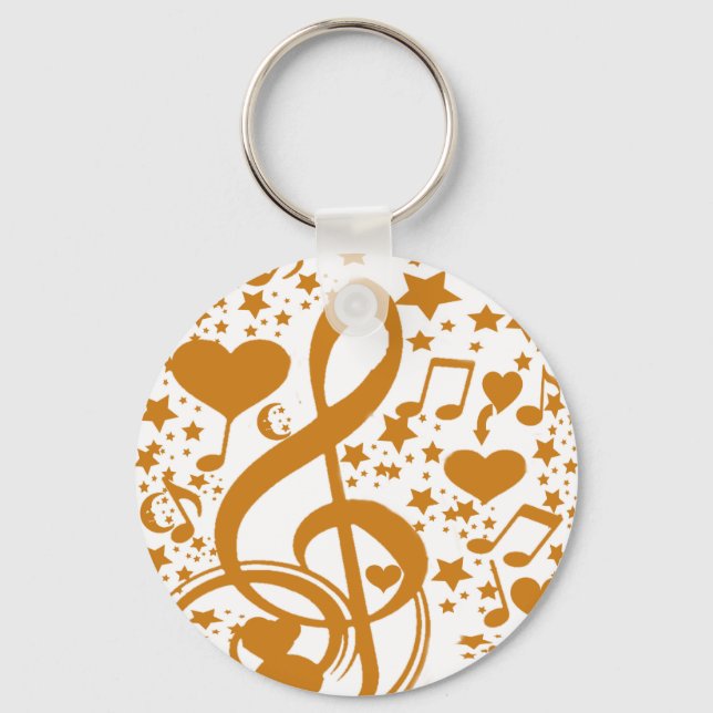 Chaveiro Stars,Hears and The Music Notes,Gold_ (Frente)