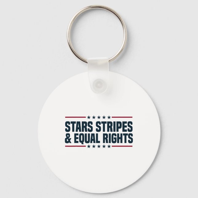 Chaveiro Stars Stripes e Igualdade de Direitos 4 de julho (Frente)