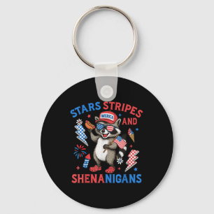 Chaveiro Stars Stripes E Shenanigans Usa Engraçada Raccoon