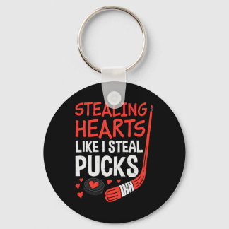 Chaveiro Stealing Hearts Stealing Pucks Hockey Valentines D