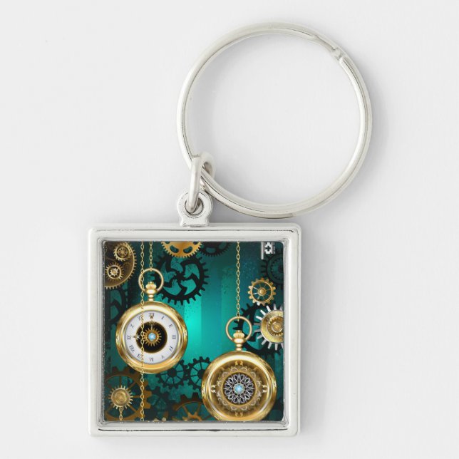 Chaveiro Steampunk Jewelry Watch em um fundo verde (Frente)