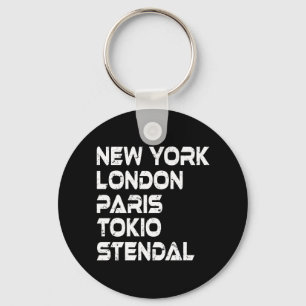 Chaveiro Stendal New York London Tokio Paris Anhänger