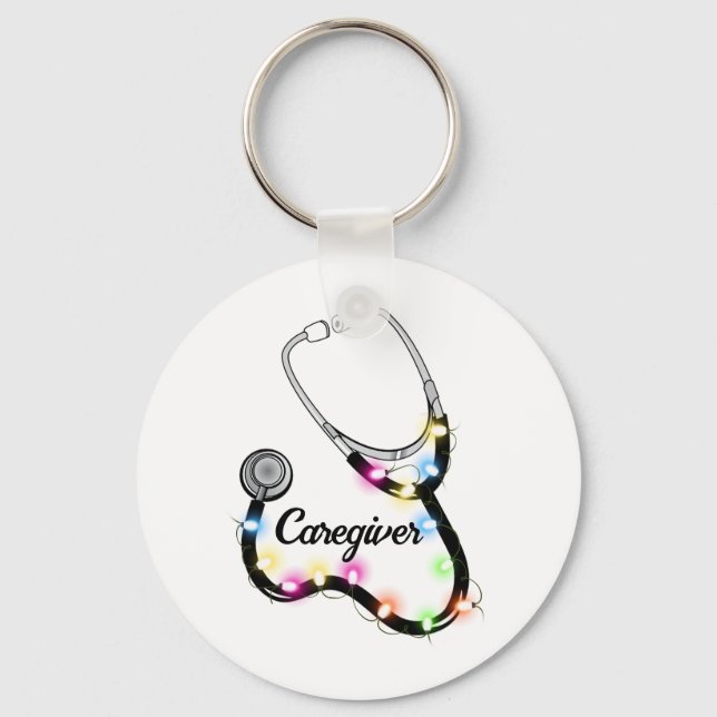 Chaveiro Stethoscope Com Luzes De Natal Enfermeira De Natal (Frente)