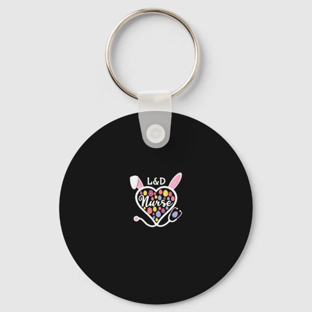 Chaveiro Stethoscope Heart Landd Nurse Easter Bunny Labs (Frente)